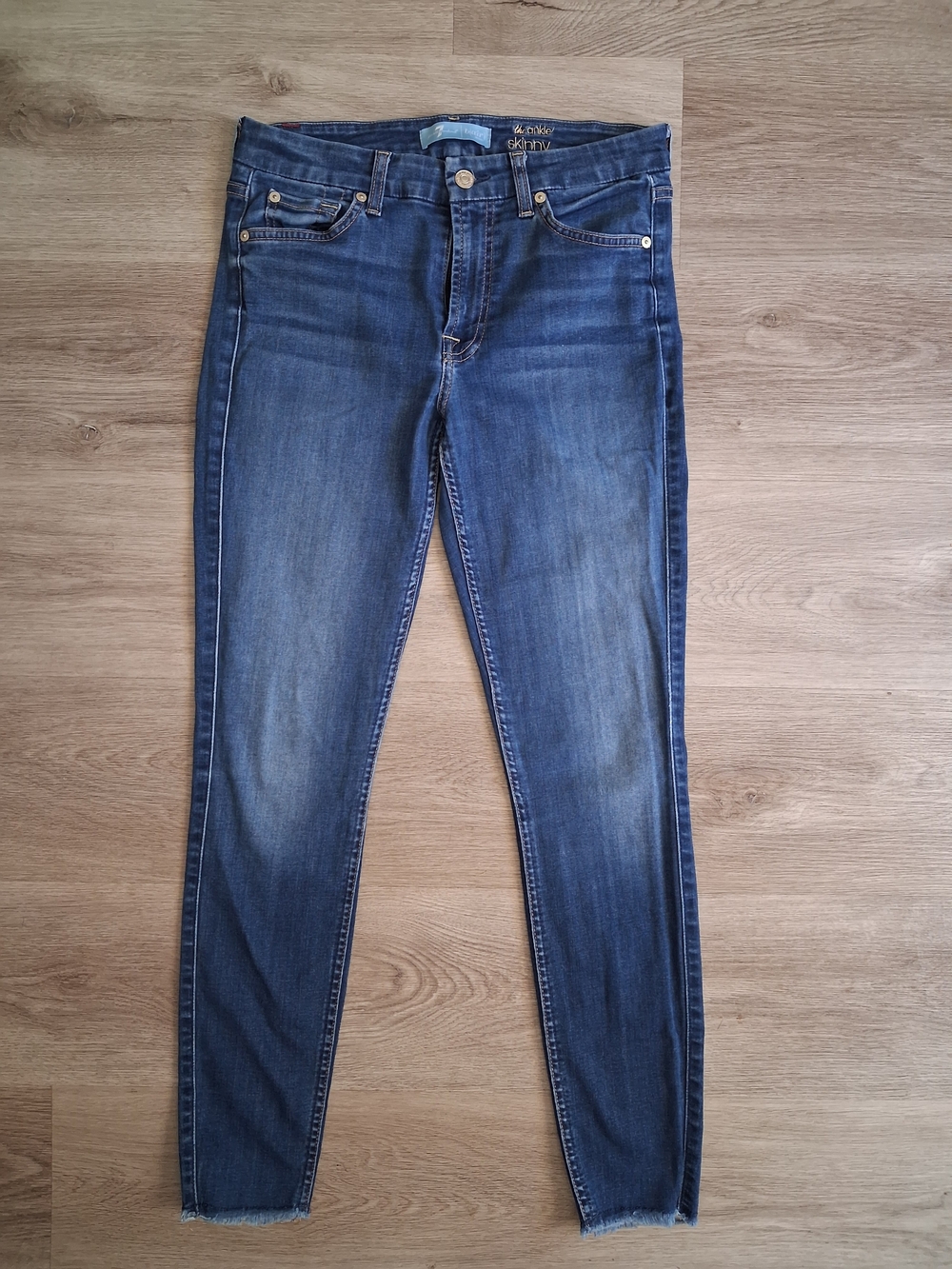 7 For All Mankind Blair The Ankle Skinny Jeans Raw Hem